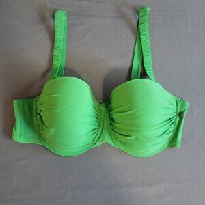 la Vie en Rose Bikini Swim Top Womens D/XXL* Green Adjustable Straps Vacation